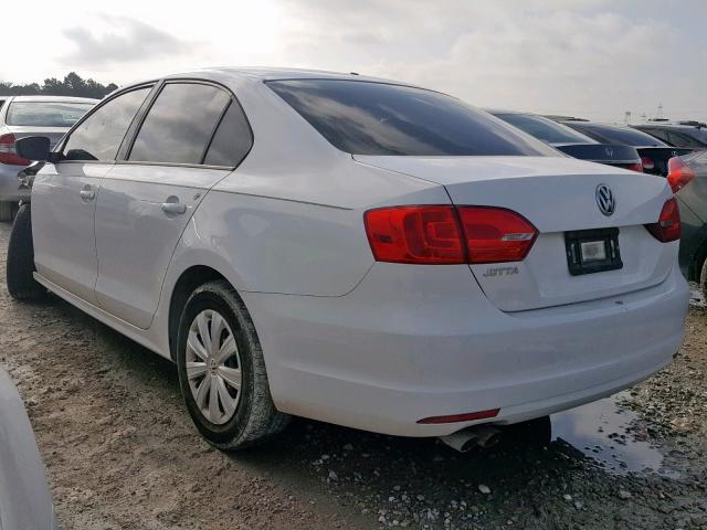 3VW2K7AJ6EM334991 - 2014 VOLKSWAGEN JETTA BASE WHITE photo 3