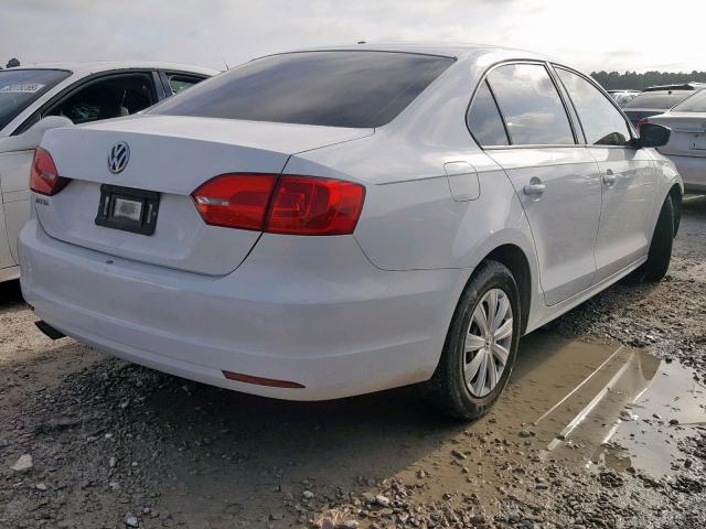 3VW2K7AJ6EM334991 - 2014 VOLKSWAGEN JETTA BASE WHITE photo 4