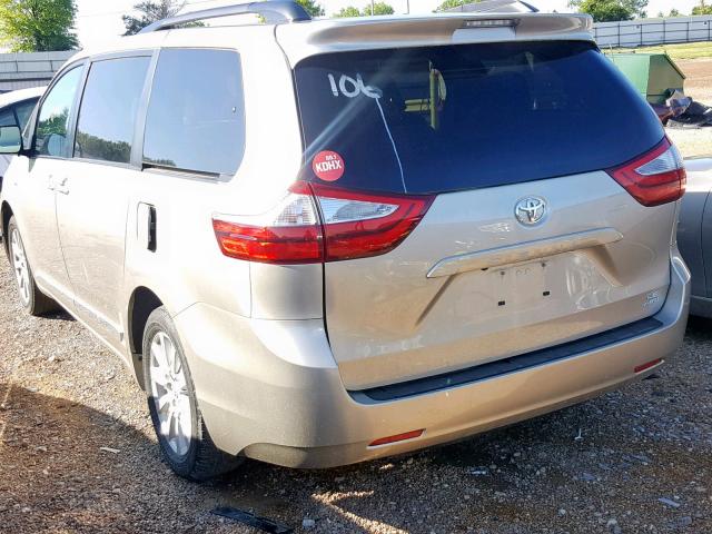 5TDJZ3DC7HS159199 - 2017 TOYOTA SIENNA LE TAN photo 3