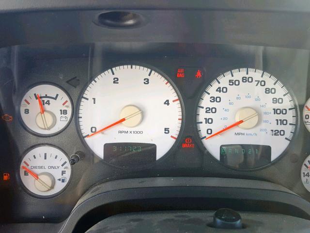 3D7KS28C75G764109 - 2005 DODGE RAM 2500 S შავი ფოტო 8