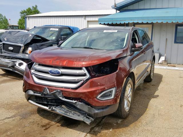 2FMPK3J8XGBC35038 - 2016 FORD EDGE SEL BROWN photo 2