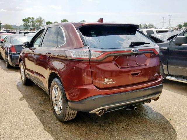 2FMPK3J8XGBC35038 - 2016 FORD EDGE SEL BROWN photo 3