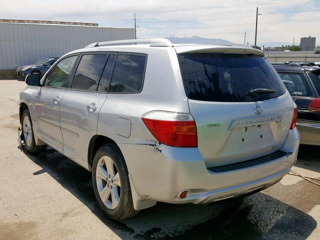 JTEDS42A682041060 - 2008 TOYOTA HIGHLANDER SILVER photo 3