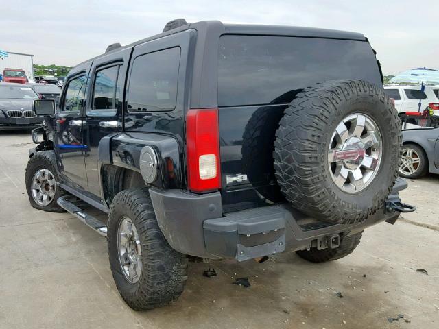 5GTDN13E278196396 - 2007 HUMMER H3 BLACK photo 3