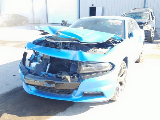 2C3CDXHG7FH886578 - 2015 DODGE CHARGER SX BLUE photo 2