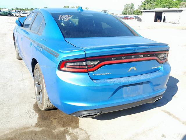 2C3CDXHG7FH886578 - 2015 DODGE CHARGER SX BLUE photo 3