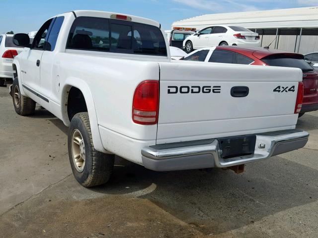 1B7GG22N7YS573105 - 2000 DODGE DAKOTA WHITE photo 3