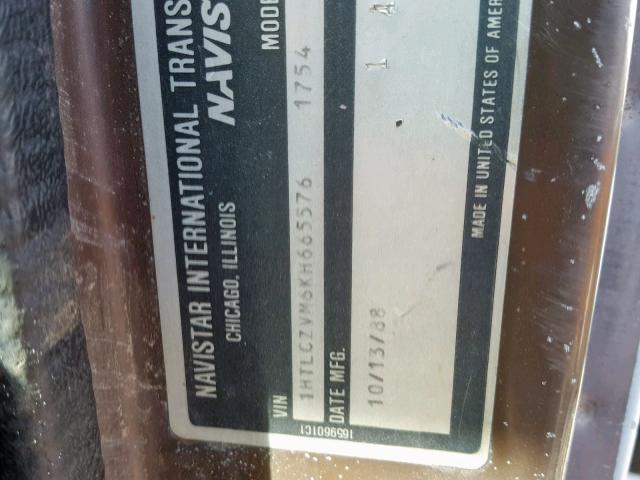 1HTLCZVM6KH665576 - 1989 INTERNATIONAL S-SERIES 1 白色 照片 10