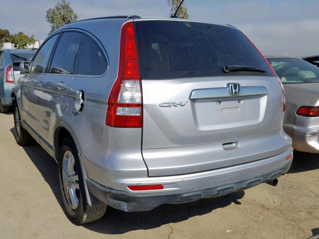 JHLRE3H77AC000205 - 2010 HONDA CR-V EXL SILVER photo 3