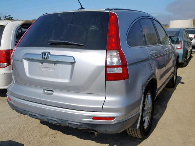 JHLRE3H77AC000205 - 2010 HONDA CR-V EXL SILVER photo 4