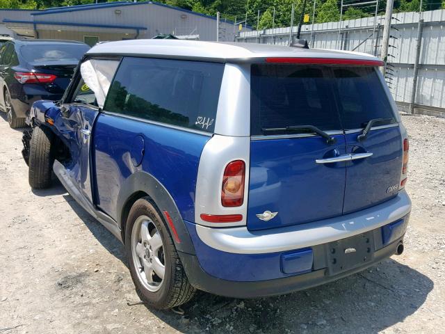 WMWML33559TX34336 - 2009 MINI COOPER CLU BLUE photo 3