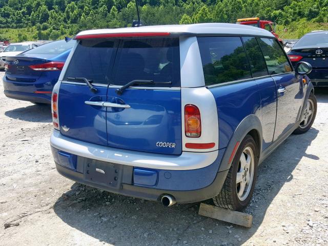 WMWML33559TX34336 - 2009 MINI COOPER CLU BLUE photo 4