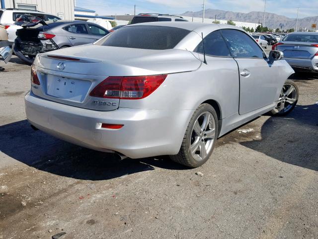 JTHFF2C29D2528825 - 2013 LEXUS IS 250 SILVER photo 4