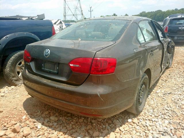 3VW2K7AJ5CM408463 - 2012 VOLKSWAGEN JETTA BASE 棕色 照片 4