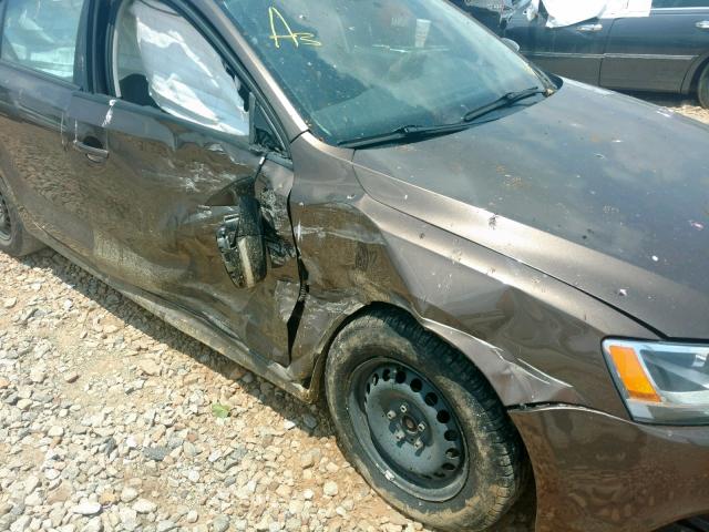 3VW2K7AJ5CM408463 - 2012 VOLKSWAGEN JETTA BASE 棕色 照片 9