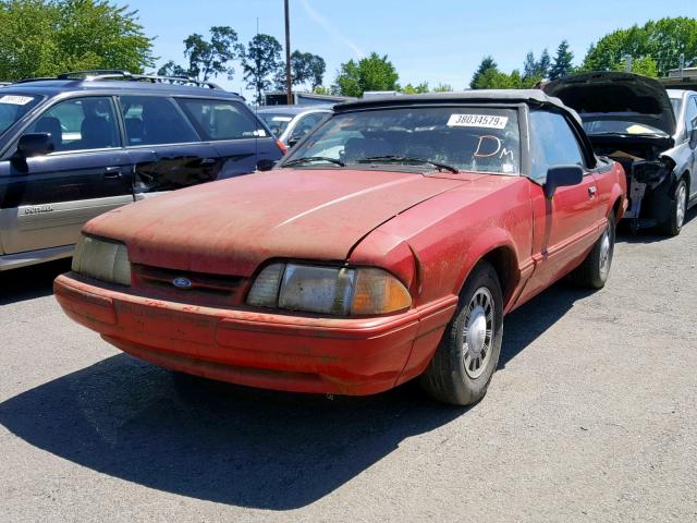 1FACP44M5PF187634 - 1993 FORD MUSTANG LX RED photo 2