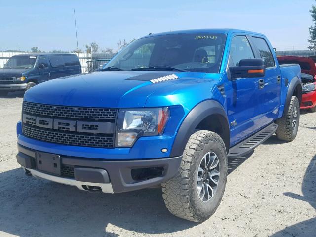 1FTFW1R61BFC35478 - 2011 FORD F150 SVT R BLUE photo 2