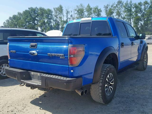 1FTFW1R61BFC35478 - 2011 FORD F150 SVT R BLUE photo 4