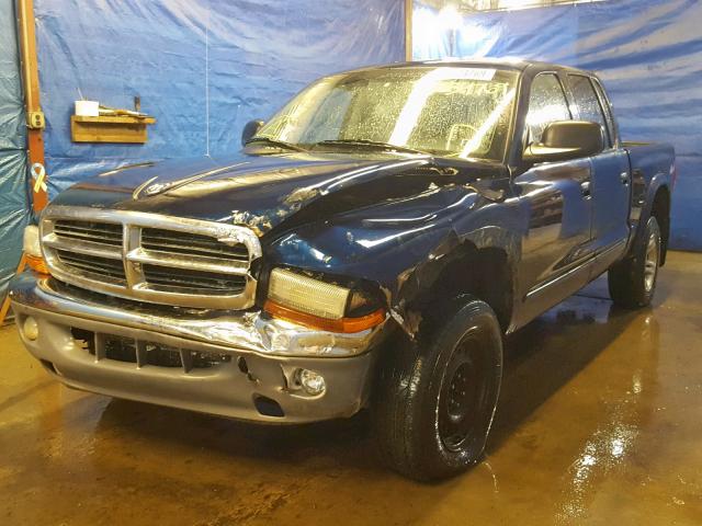 1D7HG48N14S680321 - 2004 DODGE DAKOTA QUA BLUE photo 2