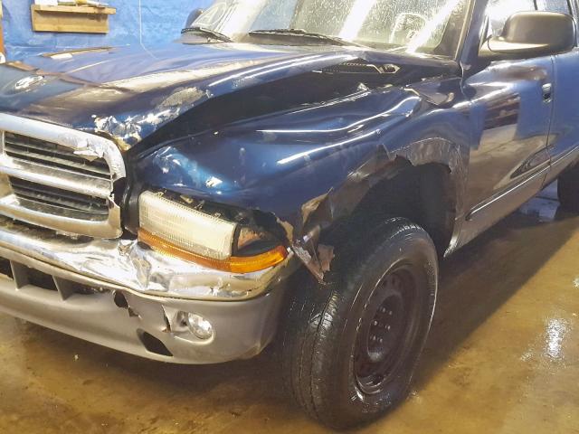 1D7HG48N14S680321 - 2004 DODGE DAKOTA QUA BLUE photo 9