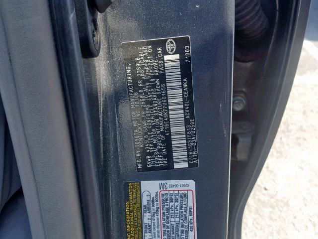 4T1BE46K77U601656 - 2007 TOYOTA CAMRY NEW GRAY photo 10