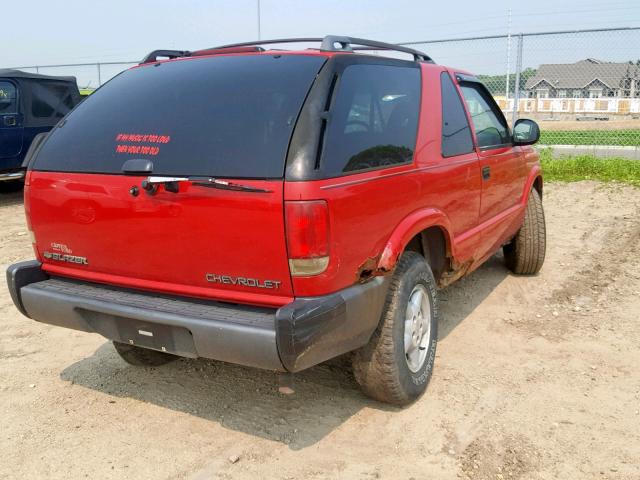 1GNCT18W3VK114757 - 1997 CHEVROLET BLAZER RED photo 4