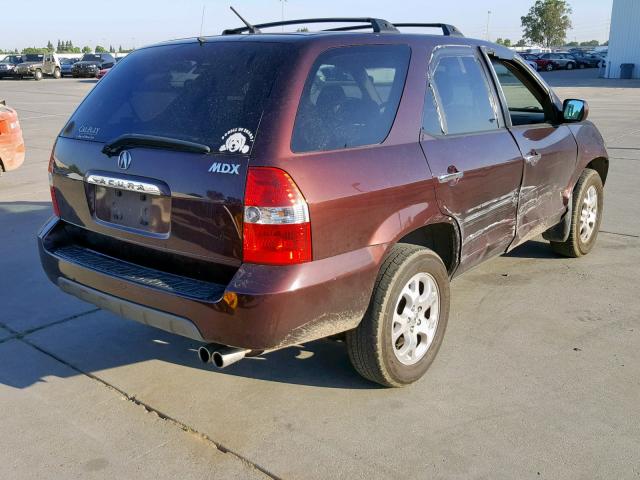 2HNYD18882H501413 - 2002 ACURA MDX TOURIN BURGUNDY photo 4