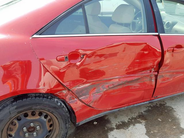 1G2ZF58B174256597 - 2007 PONTIAC G6 VALUE L RED photo 9