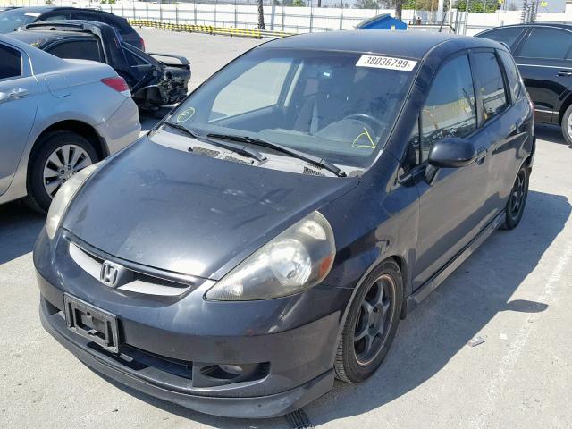 JHMGD37627S012789 - 2007 HONDA FIT S შავი ფოტო 2