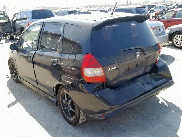 JHMGD37627S012789 - 2007 HONDA FIT S შავი ფოტო 3
