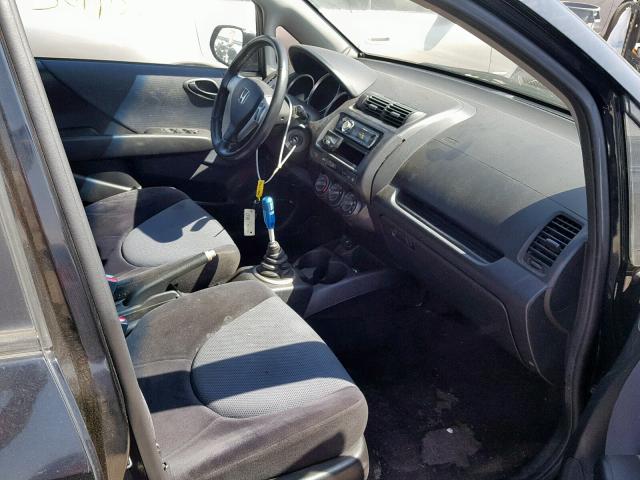 JHMGD37627S012789 - 2007 HONDA FIT S შავი ფოტო 5