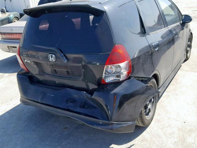 JHMGD37627S012789 - 2007 HONDA FIT S შავი ფოტო 9
