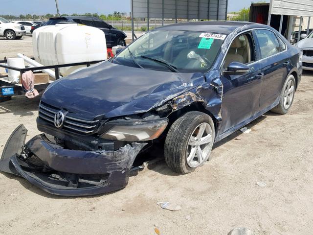 1VWBH7A33CC073480 - 2012 VOLKSWAGEN PASSAT SE BLUE photo 2