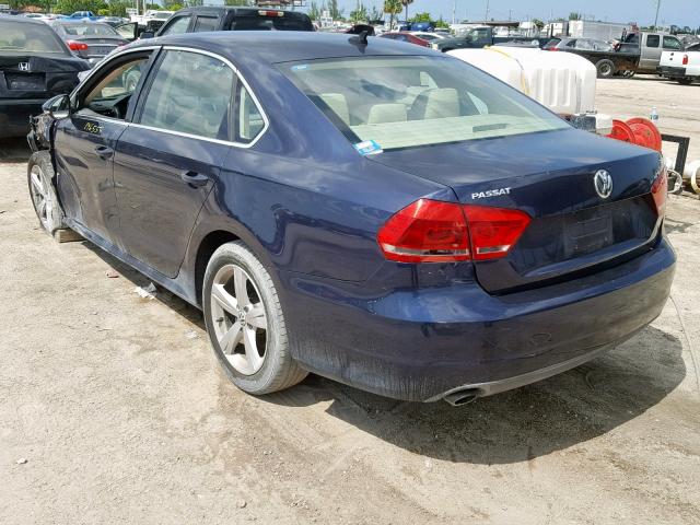 1VWBH7A33CC073480 - 2012 VOLKSWAGEN PASSAT SE BLUE photo 3