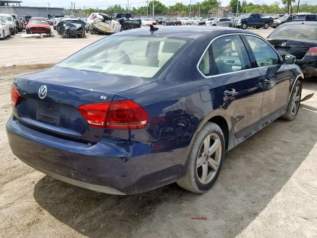 1VWBH7A33CC073480 - 2012 VOLKSWAGEN PASSAT SE BLUE photo 4