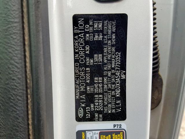 KNDJX3A54E7710352 - 2014 KIA SOUL ! Gümüş foto 10