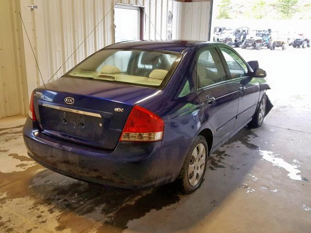 KNAFE121085521433 - 2008 KIA SPECTRA EX BLUE photo 4