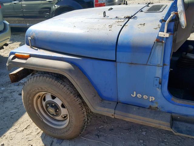 2J4FY29SXMJ129306 - 1991 JEEP WRANGLER / BLUE photo 10