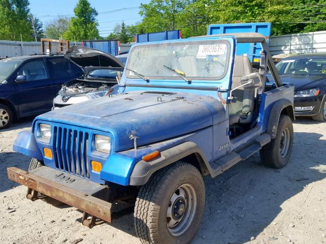 2J4FY29SXMJ129306 - 1991 JEEP WRANGLER / BLUE photo 2