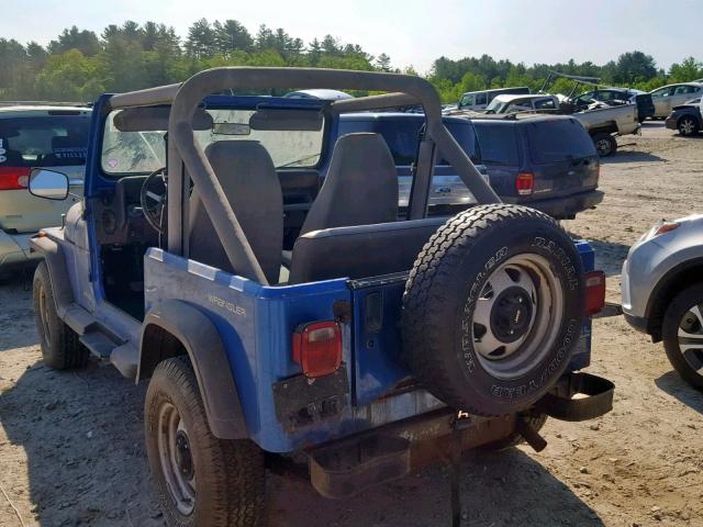 2J4FY29SXMJ129306 - 1991 JEEP WRANGLER / BLUE photo 3