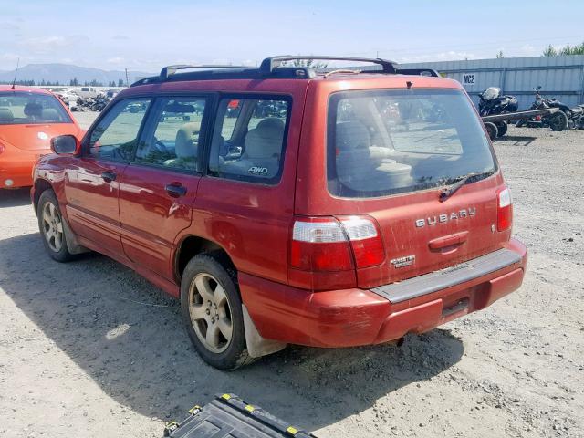 JF1SF65602H749608 - 2002 SUBARU FORESTER S წითელი ფოტო 3