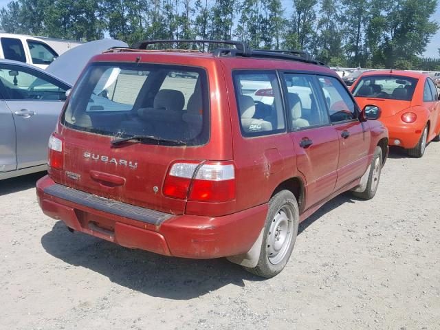 JF1SF65602H749608 - 2002 SUBARU FORESTER S წითელი ფოტო 4