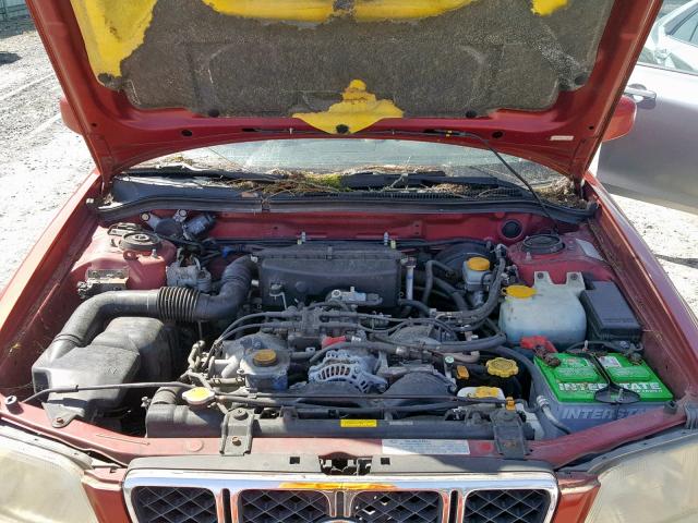 JF1SF65602H749608 - 2002 SUBARU FORESTER S წითელი ფოტო 7