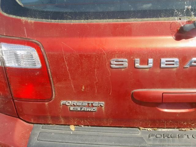 JF1SF65602H749608 - 2002 SUBARU FORESTER S წითელი ფოტო 9