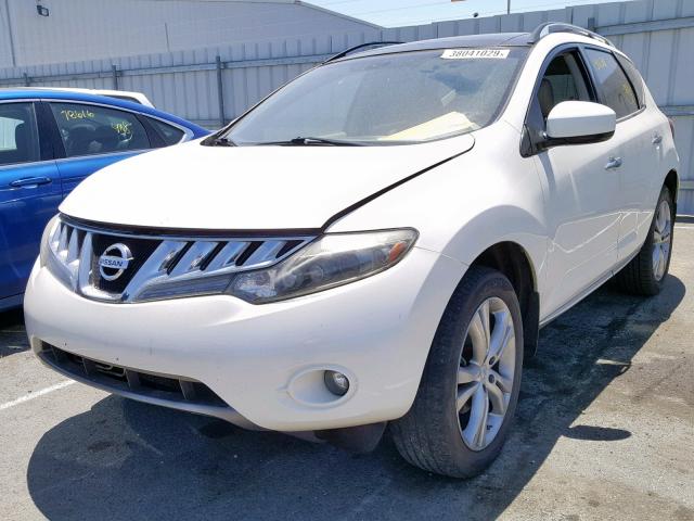 JN8AZ18W99W121164 - 2009 NISSAN MURANO S WHITE photo 2