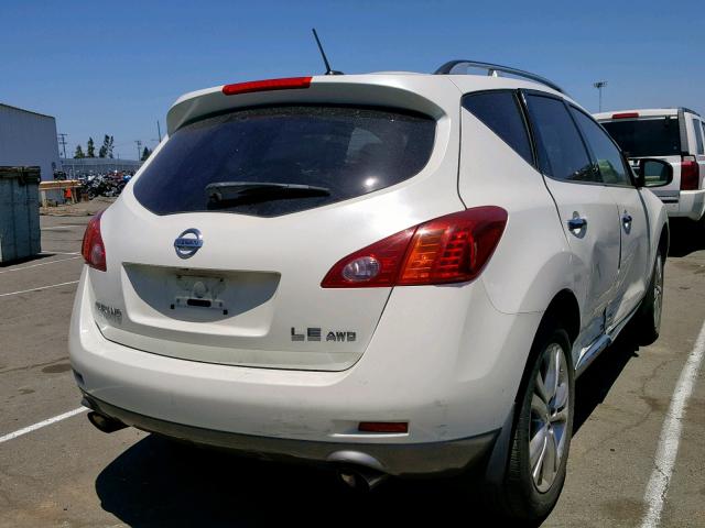 JN8AZ18W99W121164 - 2009 NISSAN MURANO S WHITE photo 4