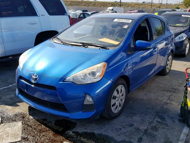 JTDKDTB37D1537373 - 2013 TOYOTA PRIUS C BLUE photo 2