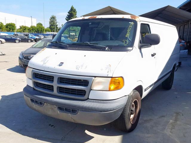 2B7HB11X21K530372 - 2001 DODGE RAM VAN B1 WHITE photo 2