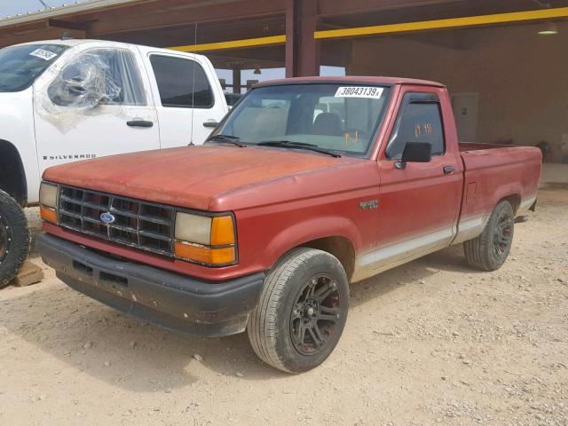 1FTCR10AXMUB24664 - 1991 FORD RANGER RED photo 2
