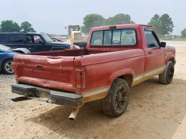 1FTCR10AXMUB24664 - 1991 FORD RANGER RED photo 4